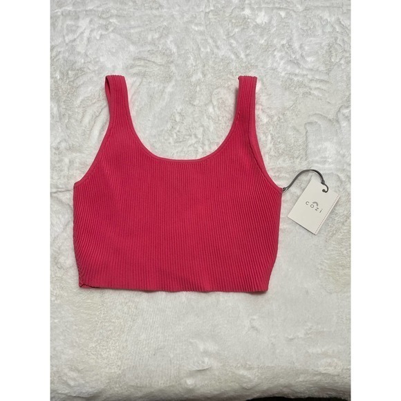 Cozi Knit Tank crop top pink Size L NWT Originally - Picture 2 of 4
